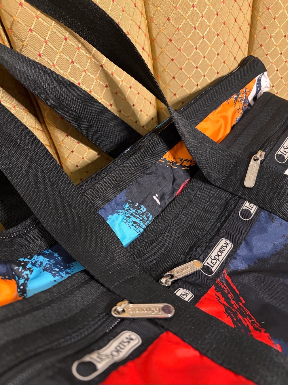 Lesportsac Black Tote with Yellow, Red & Blue Abstract Accents - Picture 7 of 7